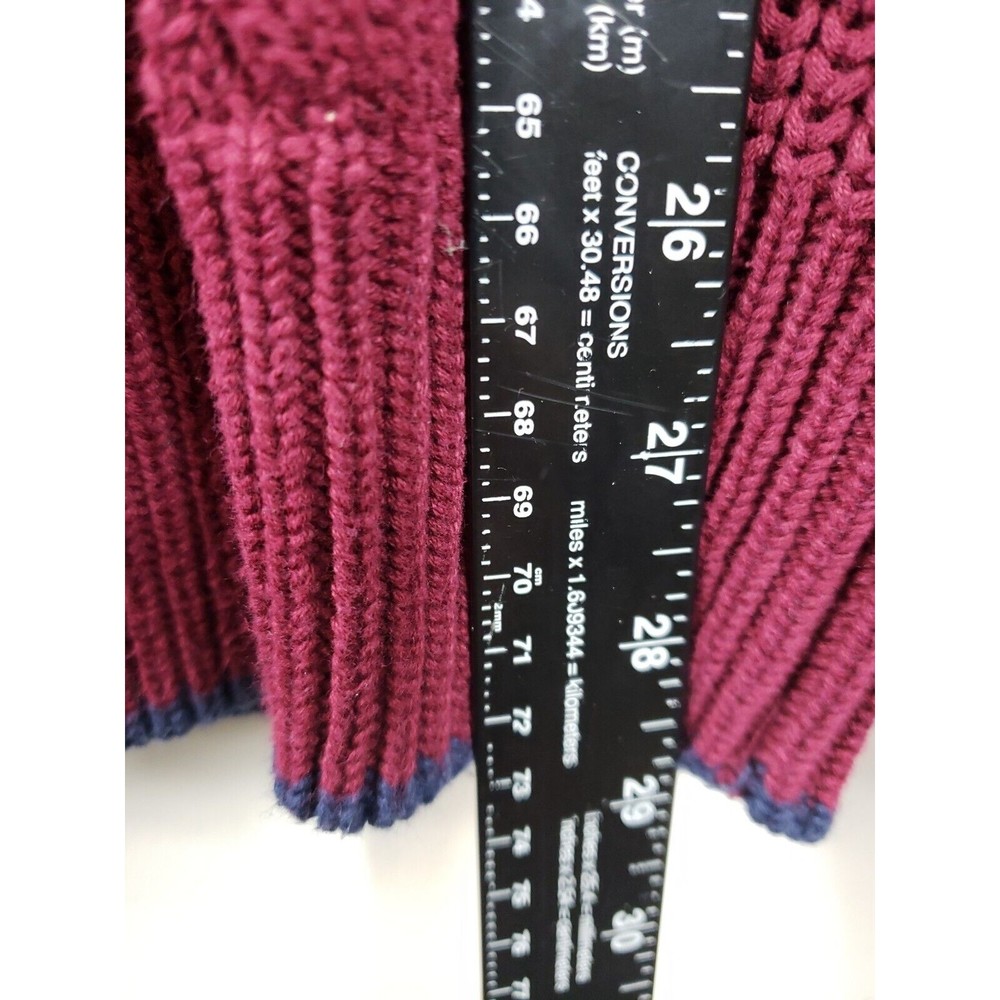 Claybrooke Outdoors Patterned Crew Neck Sweater Size M Burgundy Cotton - Picture 4 of 8